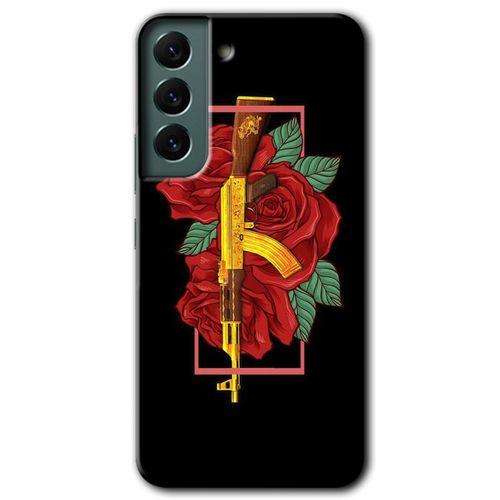 MRCİLETİSİM Samsung Galaxy S22 Plus Kılıf HD Desen Baskılı Arka Kapak + Temperli Cam - Bedel