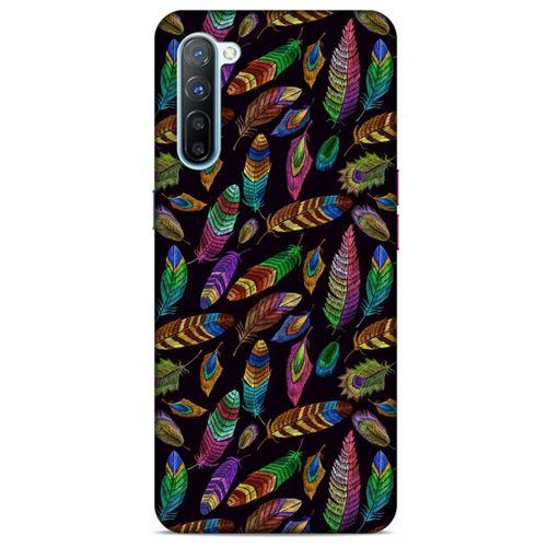 Oppo Reno 3 Kılıf Desenli Özel Seri Tüyler (15) Antişok Kılıf