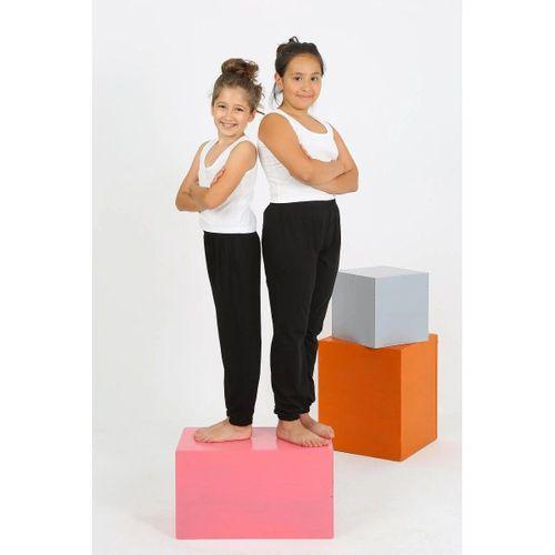 Kız Çocuk Sıfır Kol Beyaz Penye Pijama Takım