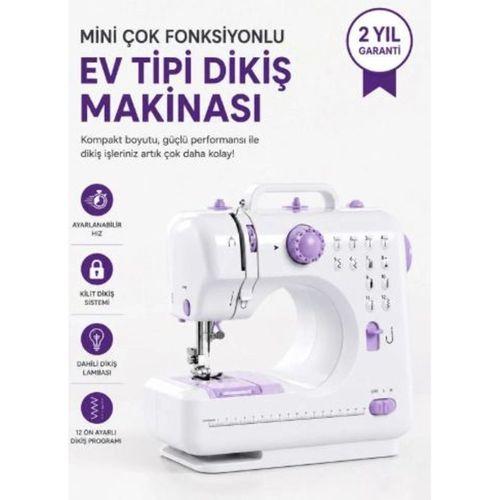 Kompakt Çok Fonksiyonlu Dikiş Makinesi 12 Desenli Ayarlanabilir Hızlı Ayak Pedallı