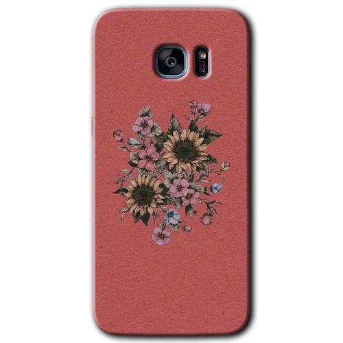 Samsung Galaxy S7 Edge Kılıf HD Desen Baskılı Arka Kapak - Retro Çiçek