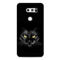 Lopard LG K40S Uyumlu Kılıf Kediler (45) Liquid Air Kılıf Sarı Asalet