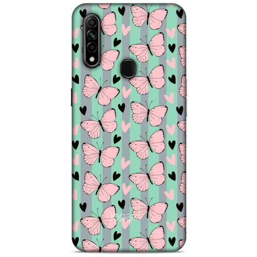 Oppo A31 Kılıf Kelebek Etkisi (43) Thin Fit Kılıf Kahve Yeşil