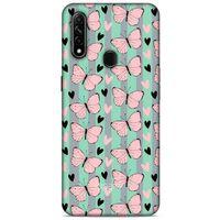 Oppo A31 Kılıf Kelebek Etkisi (43) Thin Fit Kılıf Kahve Yeşil