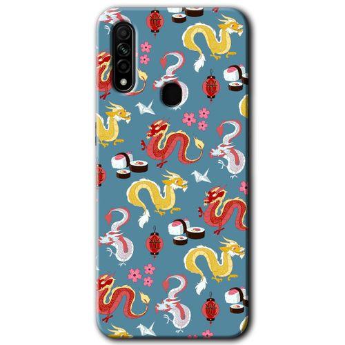 Oppo A31 Kılıf HD Baskılı Desen + Hayalet Cam Yandan Görünmez