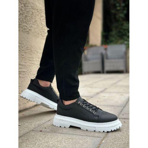 BA0245 Siyah Akıllı Lastik Bağcık Yüksek Taban Günlük Erkek Ayakkabı