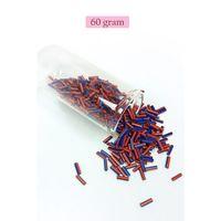 Uzun Boru Kesme Boncuk Çap 2mm Uzunluk 10 mm - 60 Gram - Turuncu Mavi - BNC277
