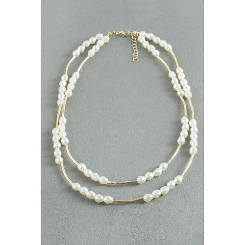 Oval İnci İkili Kolye