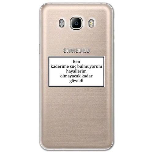 Galaxy J7 2016 Kılıf HD Yazı Baskılı Silikon Arka Kapak - Yazı 5