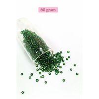 Dökme Cam Kum Boncuk (8/0) 3 mm - 60 Gram - Şeffaf Asker Yeşili - BNC218