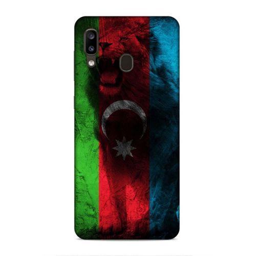 Samsung Galaxy A20 Uyumlu Kılıf Azarbaijan (35) Fit Design Kılıf Bayrak Aslanlı