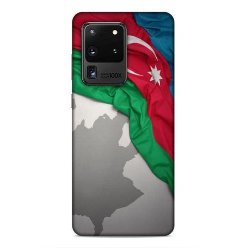 Samsung Galaxy S20 Ultra Uyumlu Kılıf Azarbaijan (9) Kılıf Kumaş Bayrak
