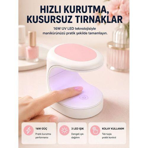 Led Mini Oje Kurutucu Taşınabilir Hızlı Kuruma Cihazı 3 Led Işıklı Yeni Nesil