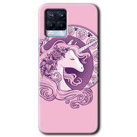 Realme 8 Kılıf Baskılı Arka Kapak - Unicorn-Pembe +Tam Ekran Koruyucu