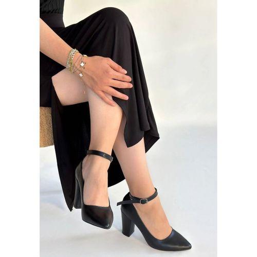 Rity Siyah Cilt Topuklu Ayakkabı