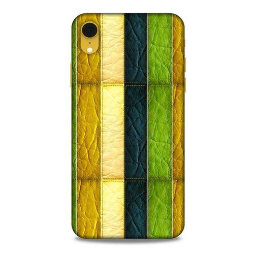 Apple iPhone XR Kılıf Patchwork (37) Silicone Cover Sarı Lacivert