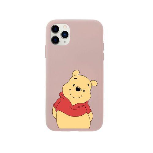 iPhone 11 Pro Sevimli Winnie Pooh Tasarımlı Pembe Telefon Kılıfı