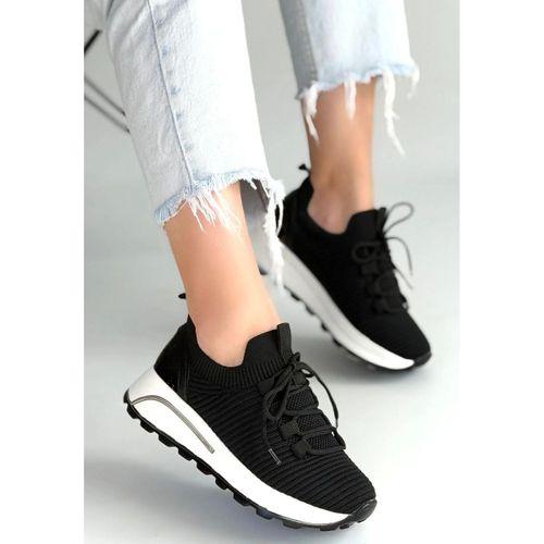 Feort Siyah Triko Bağcıklı Spor Ayakkabı