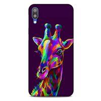 Samsung Galaxy M10 Uyumlu Kılıf Mor Delisi (30) Silicone Case Zürafa