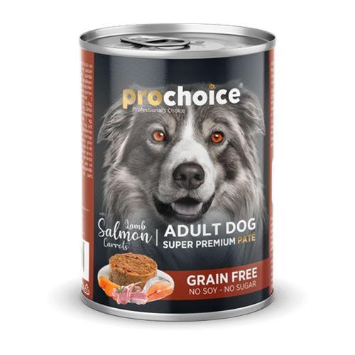 Prochoice Yetişkin Köpekler İçin, Tahılsız, Kuzu Etli, Somon Balıklı Ve Havuçlu Ezme Konserve 12x400 gr