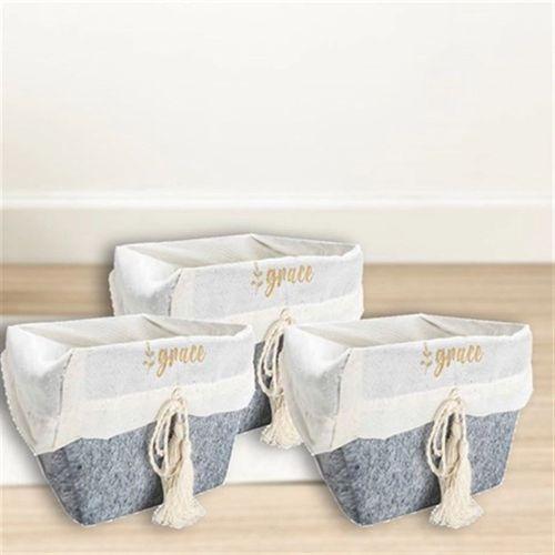 Çok Amaçlı Saklama Organizer Kutu Kare Keçe Sepet (3 Boy)