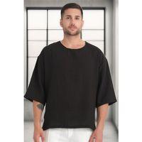 Bisiklet Yaka Fakir Kol Oversize Kısa Kol T-shirt - Siyah