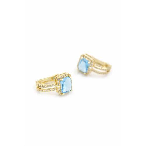 Taşlı Küpe - Turkuaz