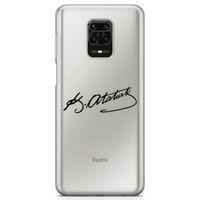 Xiaomi Redmi Note 9 Pro Kılıf Atatürk İmzası Arka Kapak Koruma Desenli Full Koruyucu