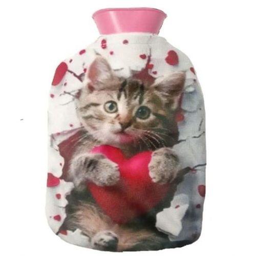 2 Adet Sıcak Su Torbası Peluş Kedili Termofor 19X13X2Cm 500 Ml
