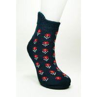 Kalın Kışlık Kadın Soket Çorap Yünlü Havlu Ev Giyim Patik  Desen 2 Lacivert