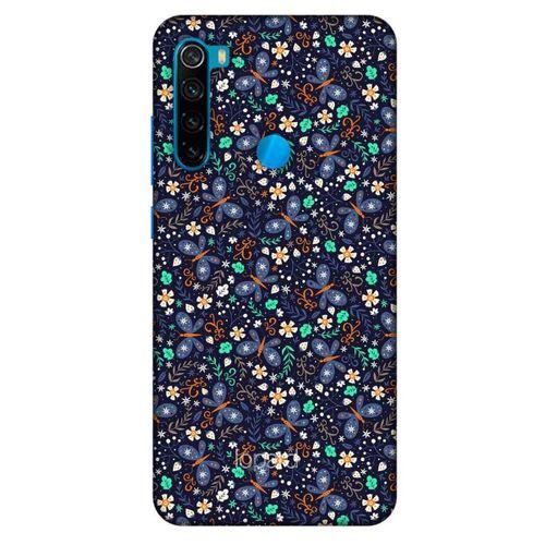Xiaomi Redmi Note 8 Kılıf Kelebek Etkisi (8) Baskılı Kılıf Turkuaz Beyaz
