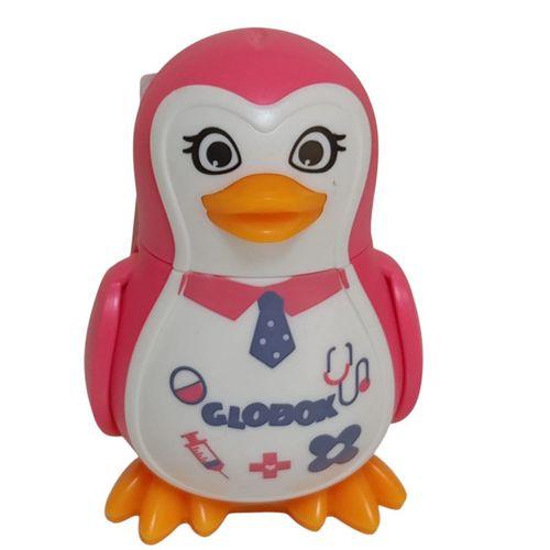 GLOBOX KALEMTRAŞ+SİLGİ (PENGUEN) ( Pembe )