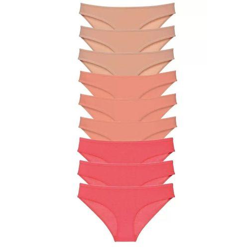 9 Adet Süper Eko Set Likralı Kadın Slip Külot Ten Pudra Fuşya