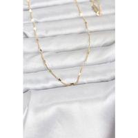 CM 14K Gold Renk Ezme Kalp Detaylı 60 cm Zincir Kadın Kolye