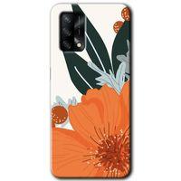 OPPO Oppo A54 Kılıf HD Desen Baskılı Arka Kapak + Temperli Cam - Portakal Çiçeği