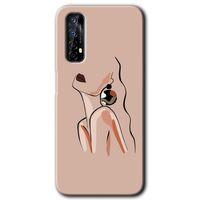 Realme 7 Kılıf HD Desen Baskılı Arka Kapak + Temperli Cam - Çizim Silüet