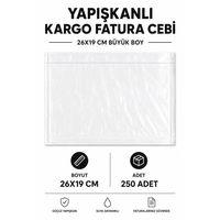 26x19 Cm Büyük Boy Yapışkanlı Kargo Fatura Cebi 250 Adet