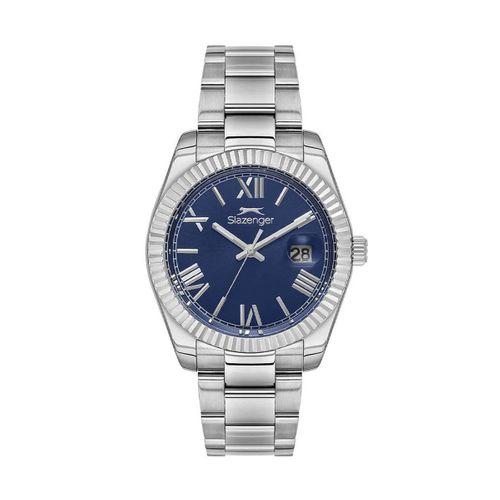 Slazenger SL.09.2508.1.03 Quartz Çelik Gri Lacivert Kadran 43 mm Erkek Kol Saati