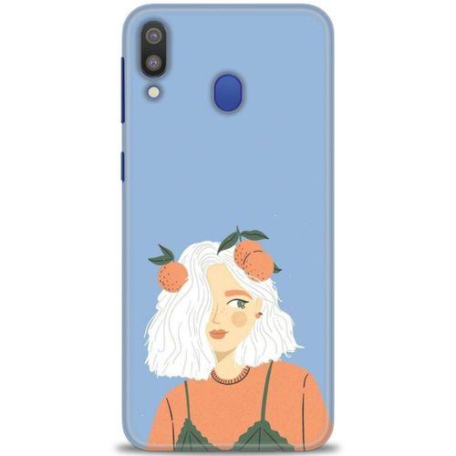Samsung Galaxy M20 Kılıf HD Baskılı Kılıf - Beyaz Saçlı Kız + Tam Ekran Koruyucu