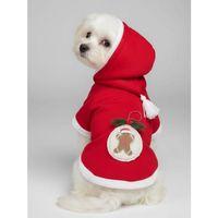 Yılbaşı Köpek Kıyafeti Snow Ball Kırmızı Polar | Kapüşonlu Noel Köpek Kostümü | Küçük Irklar İçin