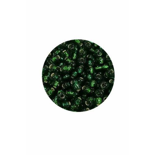 Dökme Cam Kum Boncuk (8/0) 3 mm - 20 Gram - Şeffaf Asker Yeşili - BNC177