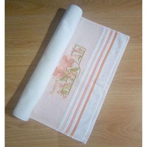 El Ve Yüz Havlusu,Nakışlı Beyaz Çiçekli 50X88Cm