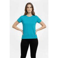 T-Shirt Bisiklet Yaka Slim Fit Likralı Tişört Günlük Basic Body - Turkuvaz