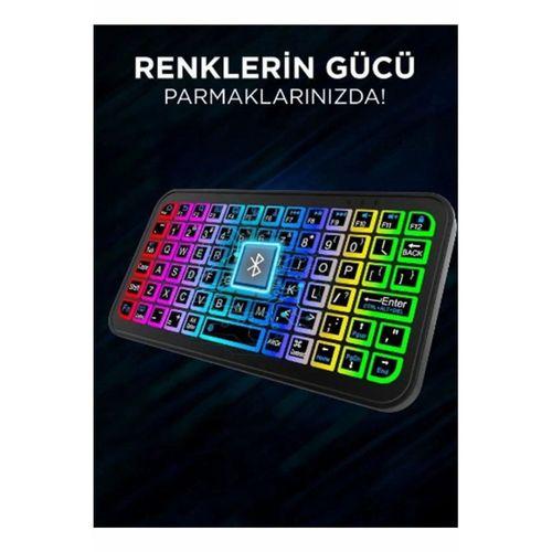 Mini Klavye Smarttv Işıklı Bluetooth Kablosuz Televizyon Ps3 Dizüstü Tabletler Ve Telefonlar İçin