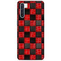 Oppo A91 Kılıf Patchwork (47) Crystal Flex Kılıf Siyah Kırmızı