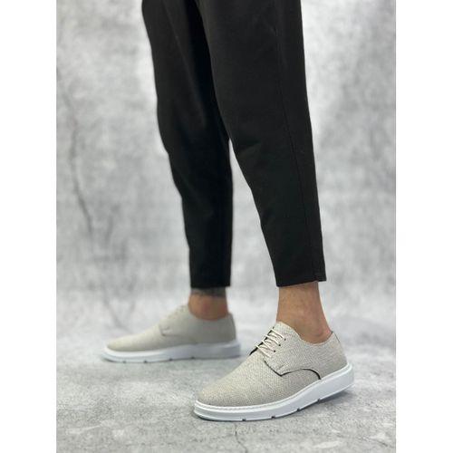 BA0003 Bağcıklı Klasik Spor Keten Beyaz Taban Casual Erkek Ayakkabı