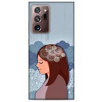 Samsung Galaxy Note 20 Ultra Kılıf Depresyon (30) Silicone Case Şeker Pembe Sarı