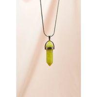 Peridot Doğal Taşı Zincirli El Yapımı Tasarımlı Kolye Uç: 3,5 cm Zincir: 20 cm Kutulu