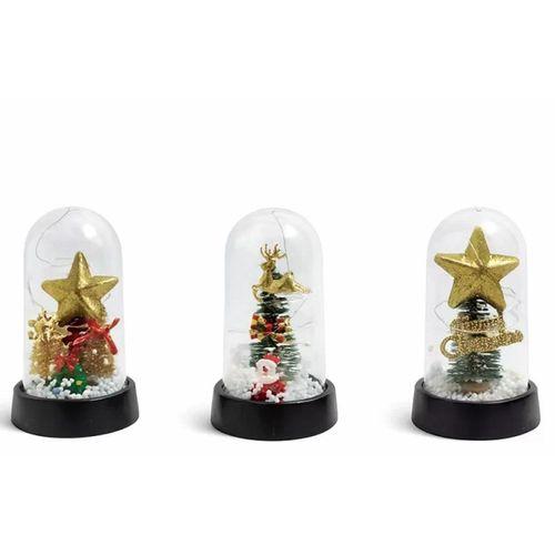 Yılbaşı Temalı Işıklı Dekoratif Cam Fanus - Model 10