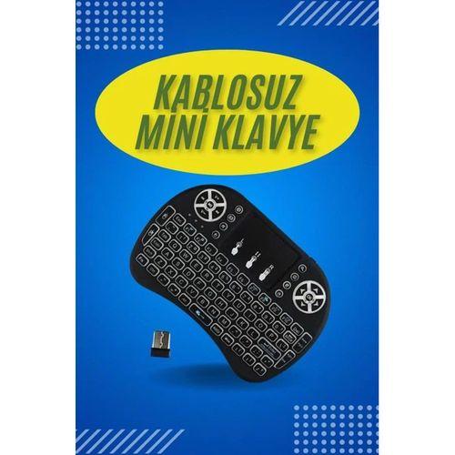 Işıklı Kablosuz Mini Klavye Ve Dokunmatik Mouse Seti Türkçe Kablosuz